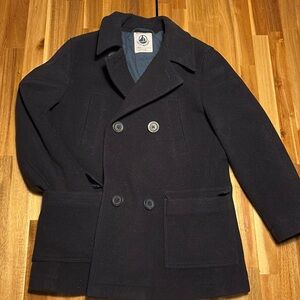 Beautiful navy Petit Bateau wool coat - fully lined and picture ready